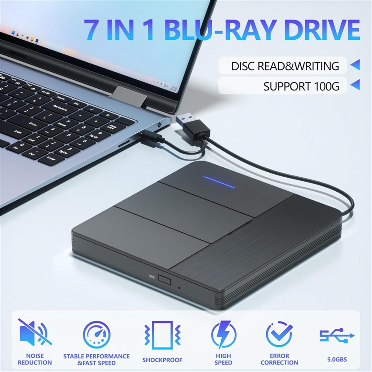 SCLS 7 in 1 External Blu-Ray D - Blu Ray Disc Player ulasan dan harga
