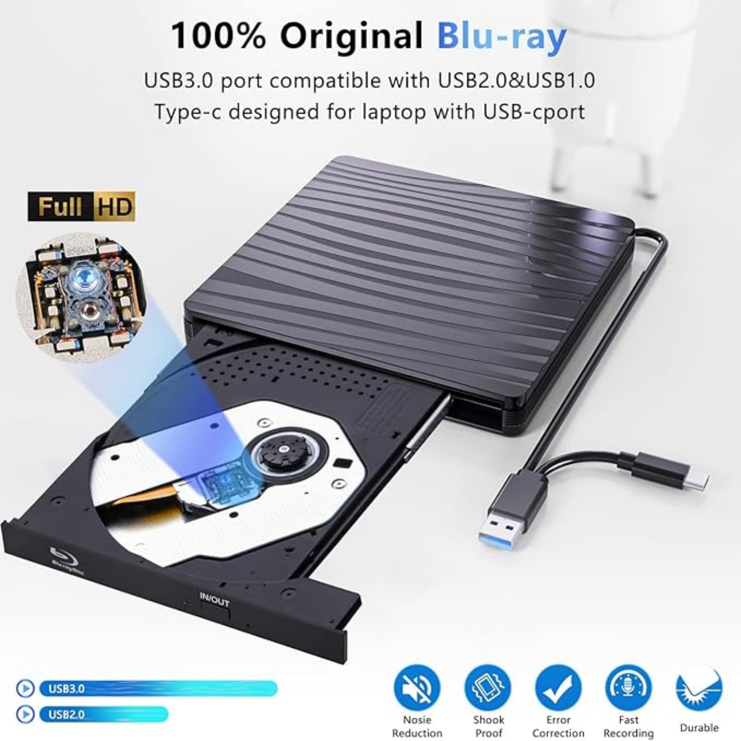 USB3.0 External Blu-ray Optica - Blu Ray Disc Player ulasan dan harga